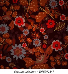 Seamless geometric arabesque oriental pattern. Vector traditional ethnic background in orange, yellow and brown colors. Ornament consisting of mandalas.