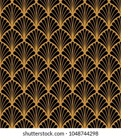 Seamless Geometric Art Deco Pattern. Abstract vector floral background.