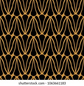 Seamless Geometric Art Deco Pattern. Abstract vector floral background.