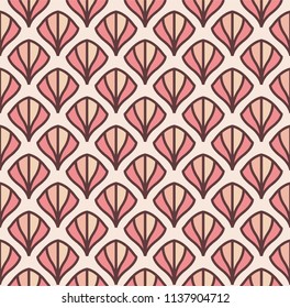 Seamless Geometric Art Deco Pattern. Abstract vector floral background.