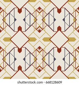 Seamless geometric art deco styled pattern