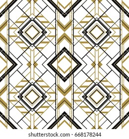 Seamless geometric art deco styled pattern