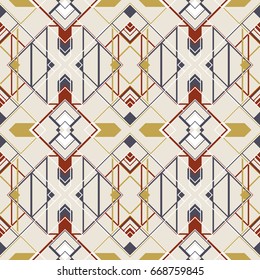 Seamless geometric art deco styled pattern