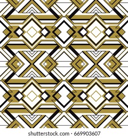 Seamless geometric art deco styled pattern