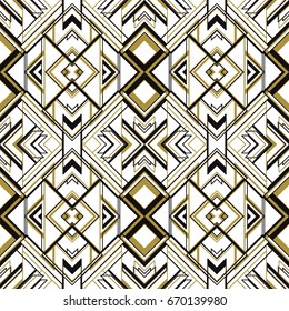 Seamless geometric art deco styled pattern