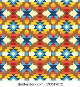Seamless geometric aztec pattern 2