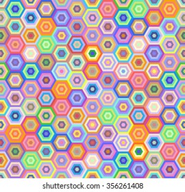 Seamless geometric background, abstrac hexagon colorful pattern