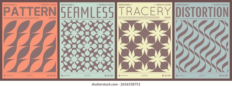 Nahtloser geometrischer Hintergrund. Abstrakte dynamische Schablone mit wellenförmig gekrümmten Bändern. Cover-Entwurfsvorlage. 3D-Illustration für Broschüre, Poster, Präsentation, Flyer oder Banner.