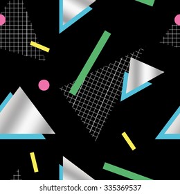 Seamless geometric background with abstract shapes and grid 1