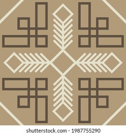 Seamless geometric background. In beige tones.