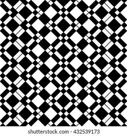 Seamless geometric background. Black and white texture. 