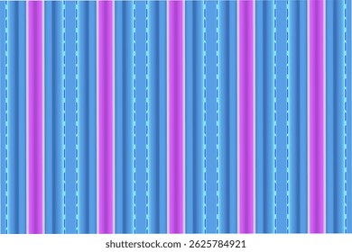 Seamless geometric background. Blue and pink vertical stripes. Endless flat vector design.