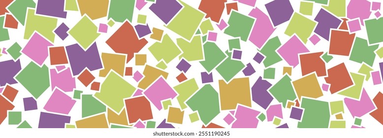 Fundo geométrico contínuo de quadrados coloridos. Modelo de design de papel de parede, protetores de tela, decorações e design criativo
