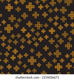 Seamless Geometric Background of Cross Haotic Pattern. Geometric Mosaic of Cross, Vector Polygon Abstract Template, Texture for Textile Fabric Illustration