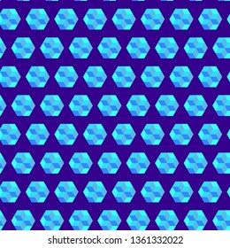 Seamless geometric background with hexagons. Vector illustration of abstract texture of sexangle and cubes.