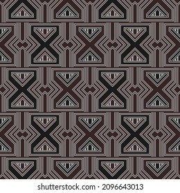 Fondo geométrico impecable.  Textura abstracta moderna. Papel pintado gris y marrón con rayas, líneas, rhombus. Diseño gráfico de entramado simple. Vector.
