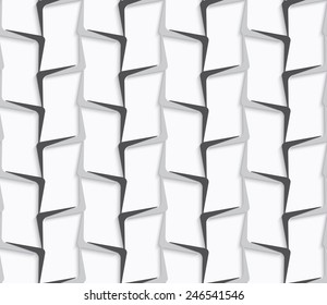 Seamless geometric background. Modern monochrome 3D texture. Pattern with realistic shadow and cut out of paper effect.Geometrical ornament with white and gray vertical lines.