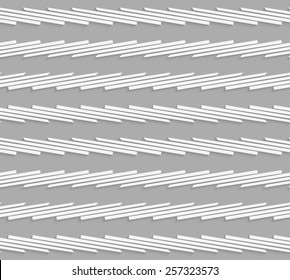 Seamless geometric background. Modern monochrome 3D texture. Pattern with realistic shadow and cut out of paper effect.