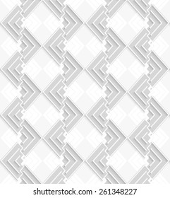 Seamless geometric background. Modern monochrome 3D texture. Pattern with realistic shadow and cut out of paper effect.3D white and gray corners.