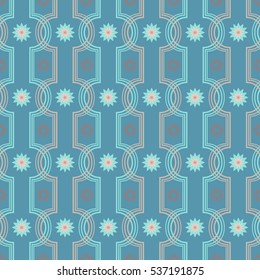Seamless geometric background pattern. Decorated with abstract flower pattern