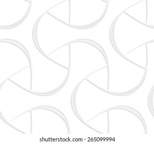 Seamless geometric background. Pattern with realistic shadow and cut out of paper effect.White 3d paper.3D white triangular with striped offset.