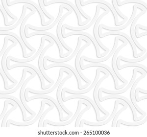 Seamless geometric background. Pattern with realistic shadow and cut out of paper effect.White 3d paper.3D white slim tetrapods.