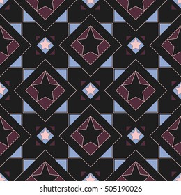 Seamless geometric background. The pattern of squares, triangles and circles