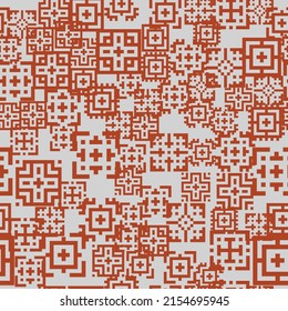 Seamless Geometric Background of Pixel Haotic Pattern, Geometric Mosaic, Vector Polygon Abstract Template, Texture for Textile Fabric Illustration
