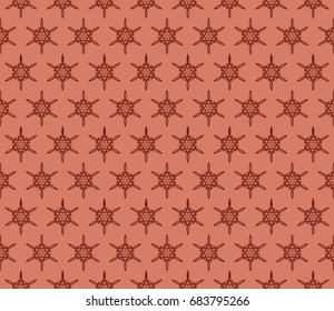 seamless geometric background with star shape. vector illustration. brick color