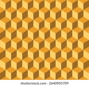 Seamless geometric background. stripe shape pattern. Abstract illusion graphic 3D pattern Gold and Optical illusion effect. Vector illustration