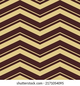 Fondo geométrico impecable para tus diseños. Ornamento vectorial moderno marrón y dorado con zigzags. Patrón abstracto geométrico