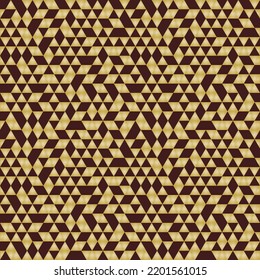 Seamless geometric background for your designs. Modern brown and golden vector ornament. Geometric abstract pattern