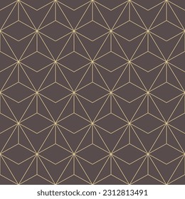 Nahtloser geometrischer Hintergrund für Ihre Designs. Moderne, vektorbraune und gelbe Ornamente. Geometrisches abstraktes Muster