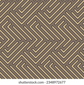 Fondo geométrico impecable para tus diseños. Ornamento vectorial moderno marrón y amarillo. Patrón abstracto geométrico