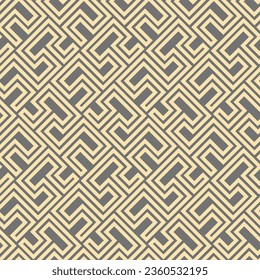 Seamless geometric background for your designs. Modern vector ornament. Geometric abstract gray and golden pattern