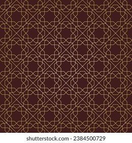 Seamless geometric background for your designs. Modern vector ornament. Geometric abstract brown and golden pattern