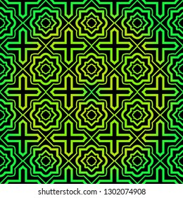 Seamless geometric Backgrounds. Vector Illustration. Hand Drawn Wrap Wallpaper, Cover Fabric, Cloth Textile Design. black green color.