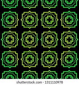 Seamless geometric Backgrounds. Vector Illustration. Hand Drawn Wrap Wallpaper, Cover Fabric, Cloth Textile Design. black green color.
