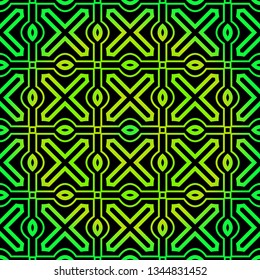 Seamless geometric Backgrounds. Vector Illustration. Hand Drawn Wrap Wallpaper, Cover Fabric, Cloth Textile Design. black green color.