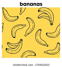 Seamless geometric bananas pattern. Simple ornament. Fashion illustration.