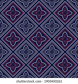 seamless geometric bandanna pattern on navy