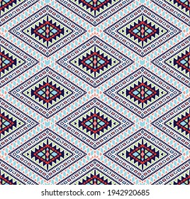 seamless geometric bandanna pattern on white background
