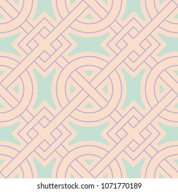 Seamless geometric beige background with blue and violet pattern. For wallpapers, textile and fabrics