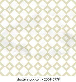Seamless geometric beige vintage pattern from white rhombus