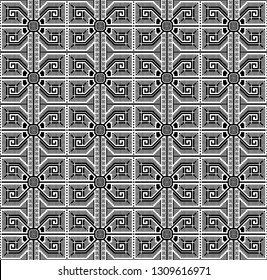 Seamless geometric black ethnic pattern. Bulgarian style.  Swatch is in EPS file.