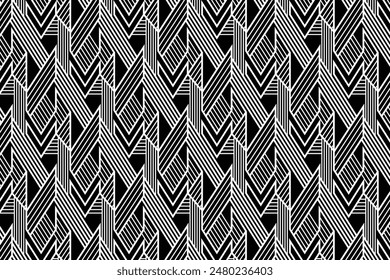 Seamless Geometric Black silver pattern Background