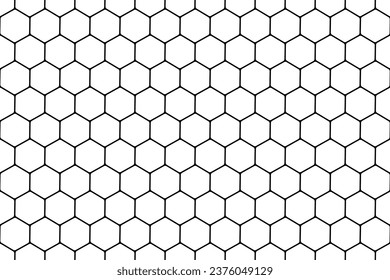 Seamless Geometric Black and White Hexagons Pattern with Honeycomb Structure. Vector Art.