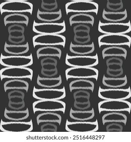  Seamless Geometric black and white mirror wave ikat pattern background pattern Striped print used textiles.