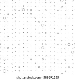 Seamless geometric black and white ornament generated by random circles