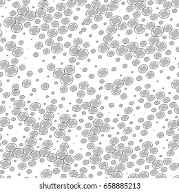 Seamless geometric black and white ornament generated by random circles and squares
